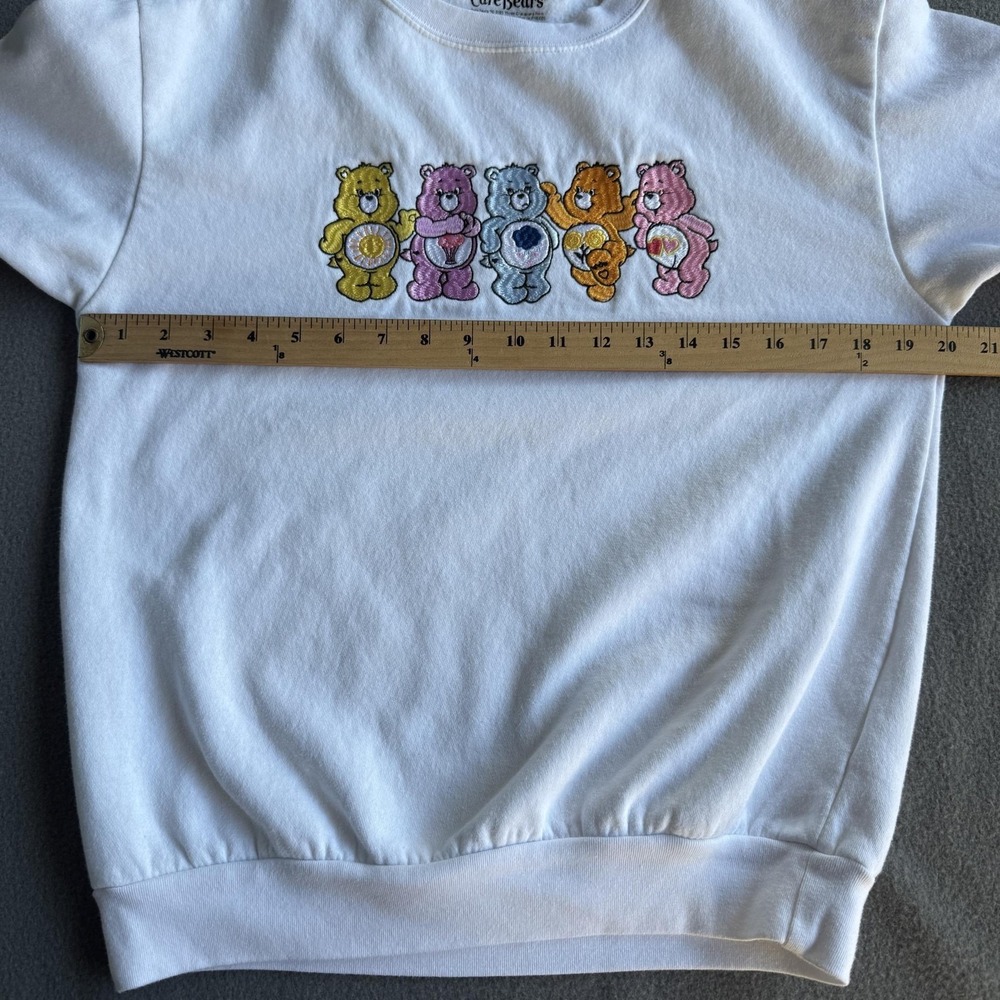 Care Bears Sweatshirt Kids Small 4-6 White Grumpy Bear Fleece Crew Neck - Picture 9 of 9